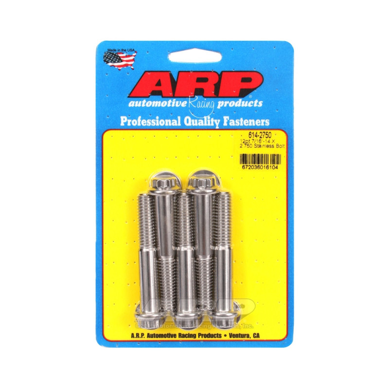 Set de șuruburi și piulițe universale ARP 7/16-14 – Oțel inoxidabil, 12 puncte x 5 - ARP-614-2750 - 614-2750 - 3666618191232